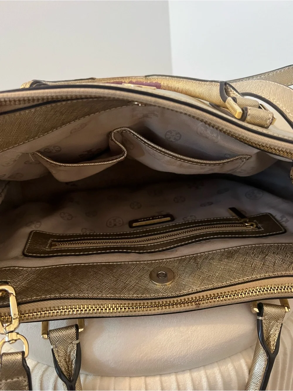 Tory Burch Metallic Gold Leather Purse